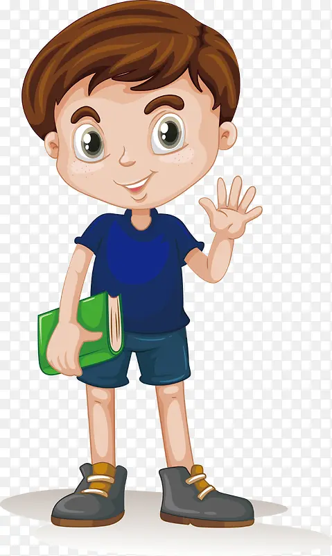 矢量拿书的男孩