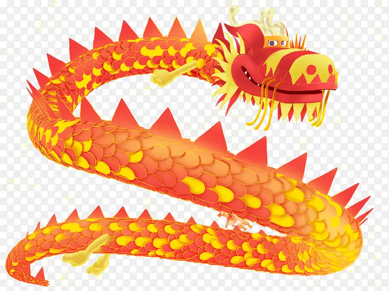 中国龙新年装饰手绘插画
