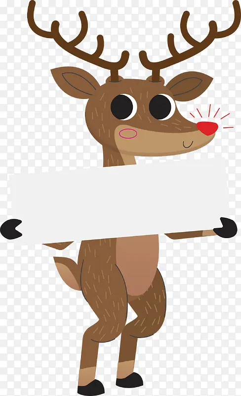 红鼻子圣诞驯鹿广告牌