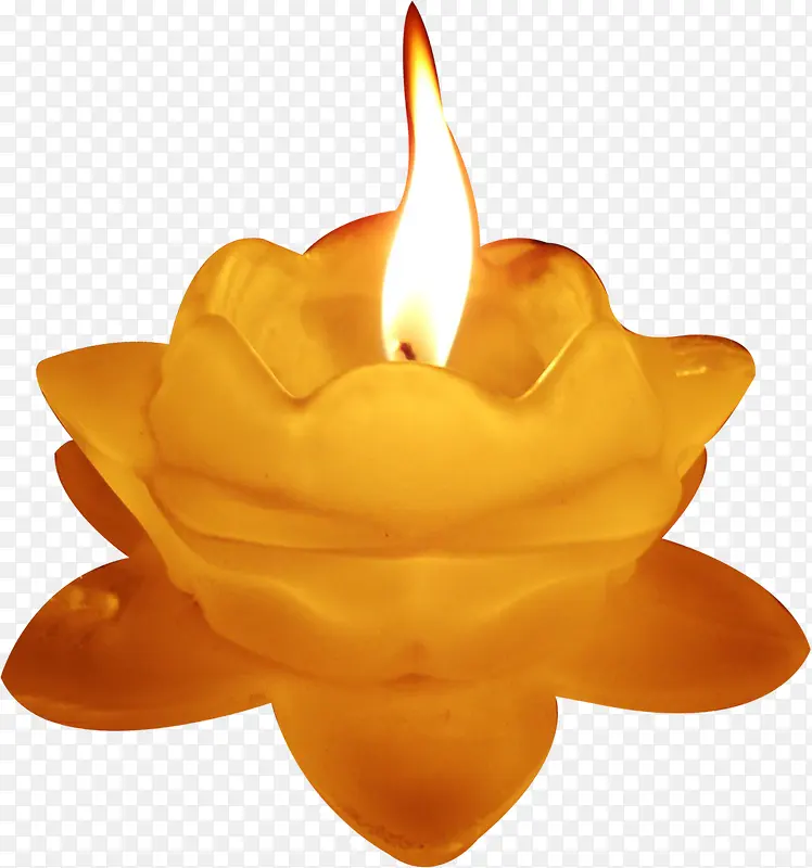 黄色卡通花形状蜡烛效果