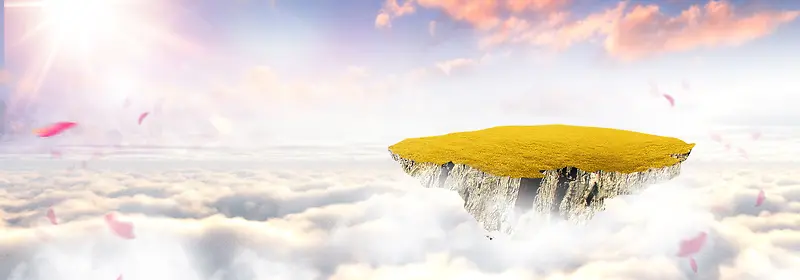 白云草坪背景