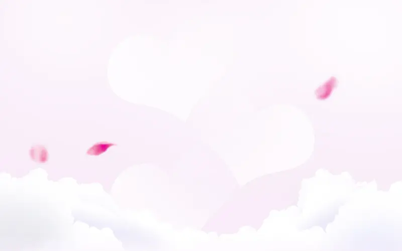 粉色花瓣白云电商海报