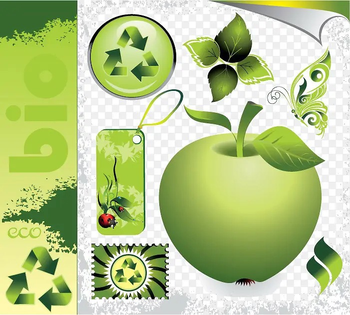 环保绿色生活青苹果图片