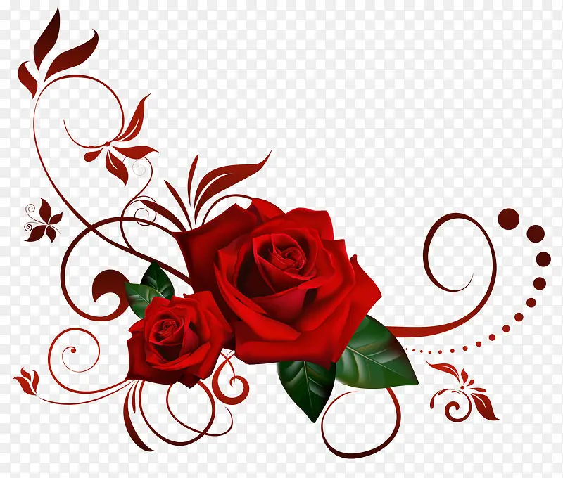 装饰红色玫瑰花