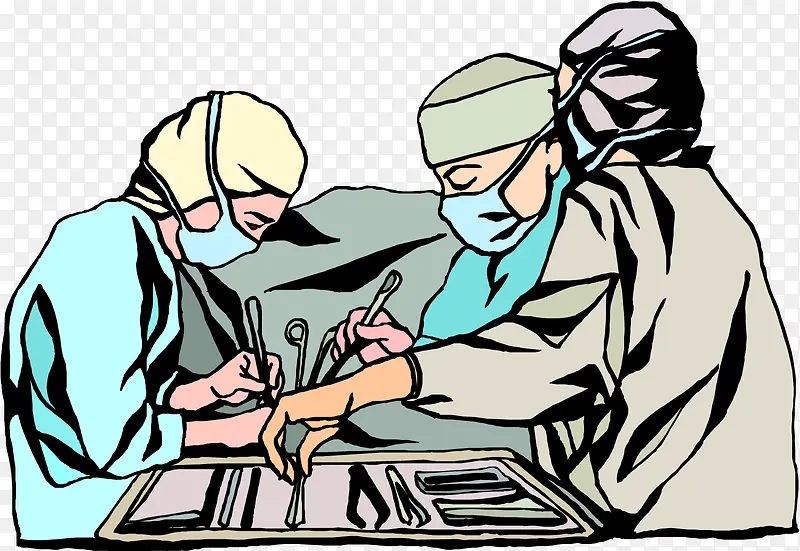 卡通医生手术素材图片