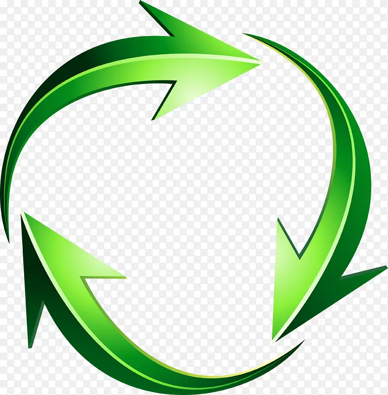 绿色回收图标矢量图