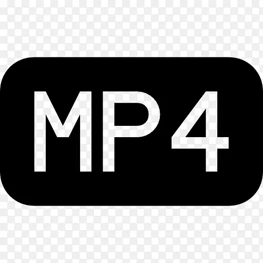 MP4圆角矩形黑色界面符号图标