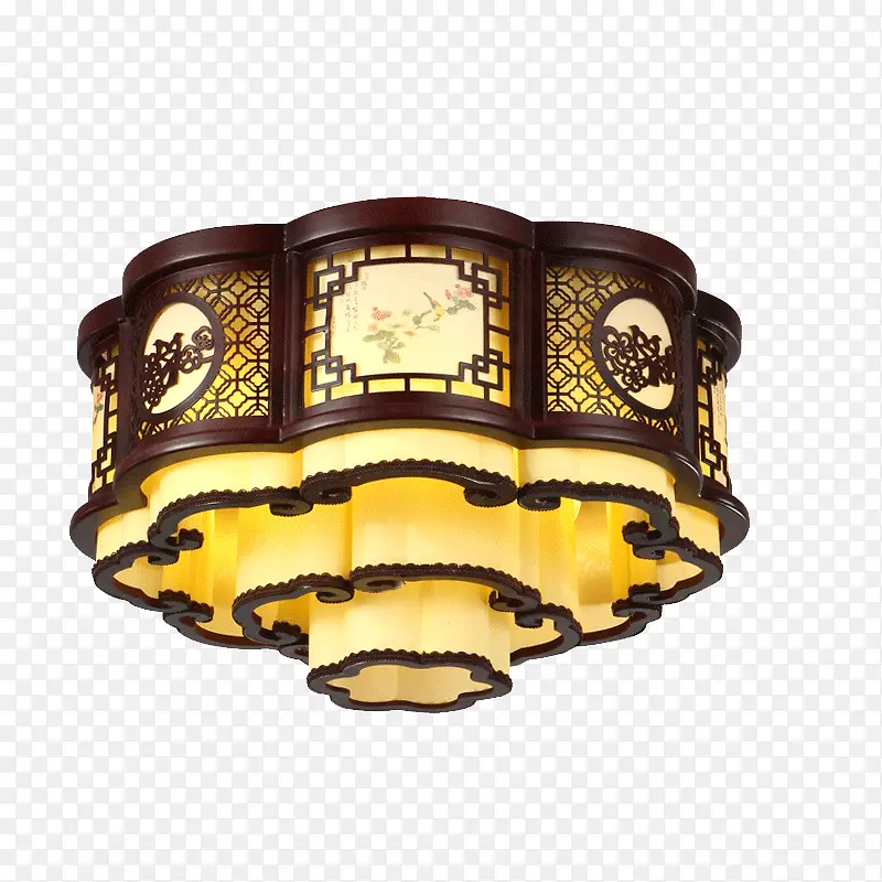 圆形中式吊灯灯客厅大厅羊皮灯