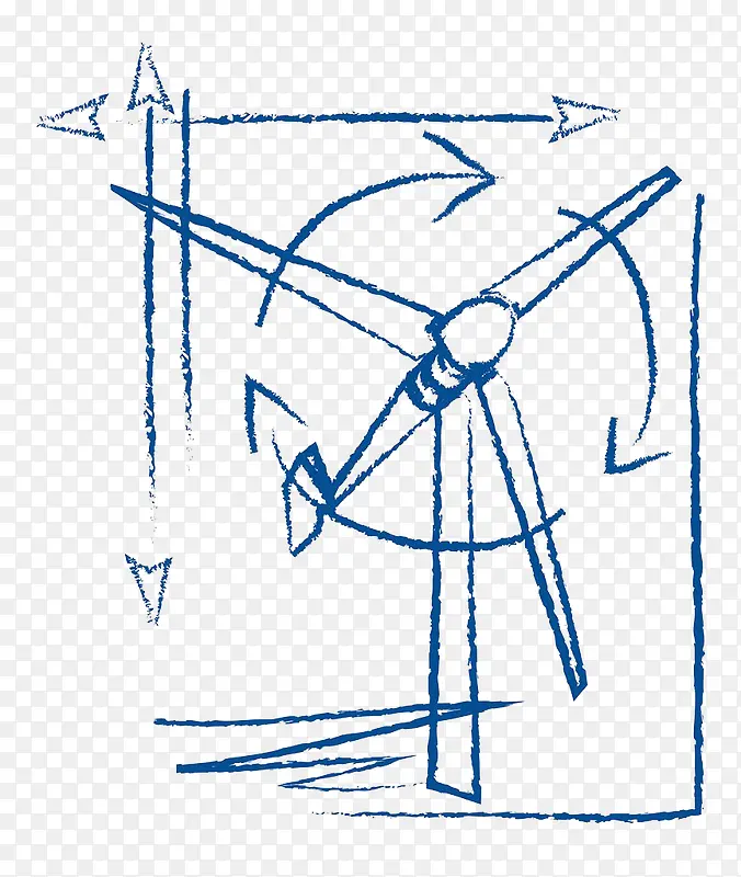 手绘风能源转换草稿图