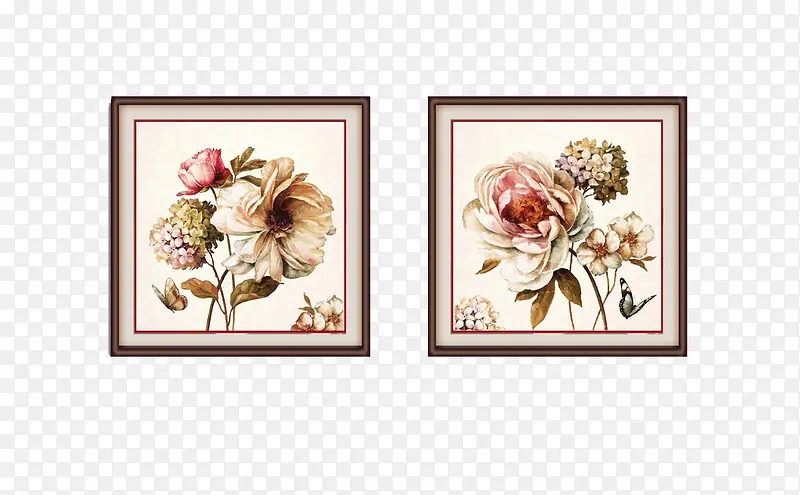 欧美风牡丹花挂画