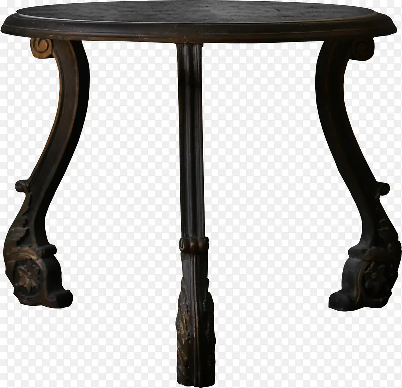 黑色木质圆桌