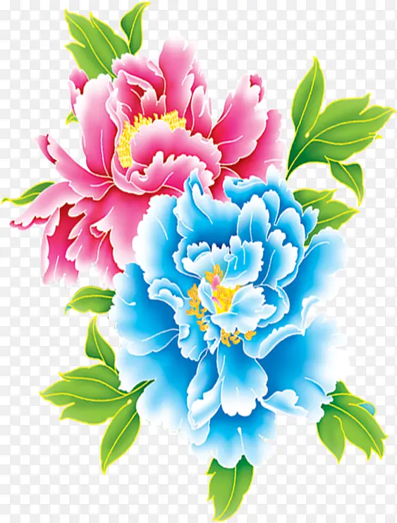 手绘富贵满堂花卉插画