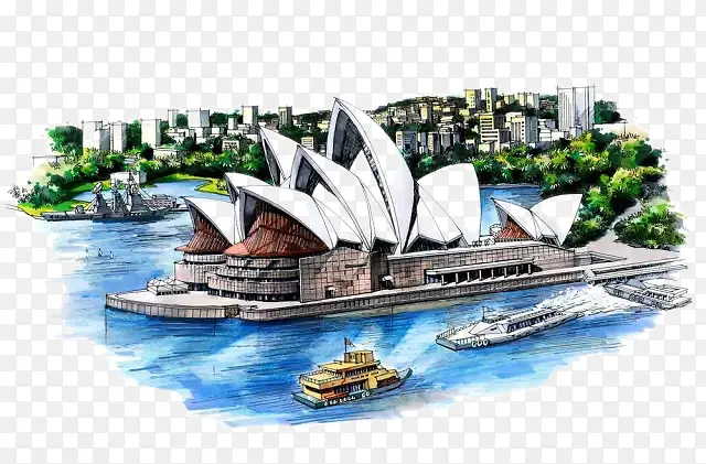 悉尼歌剧院建筑效果图