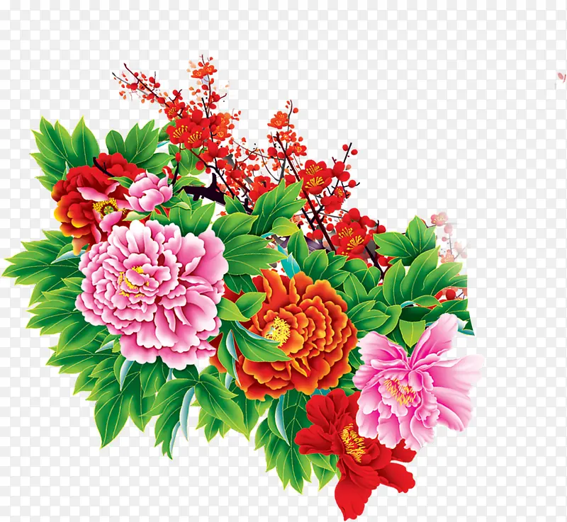 手绘富贵满堂花卉首页