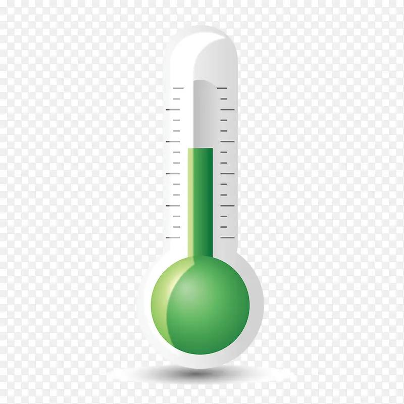 绿色卡通温度计矢量图