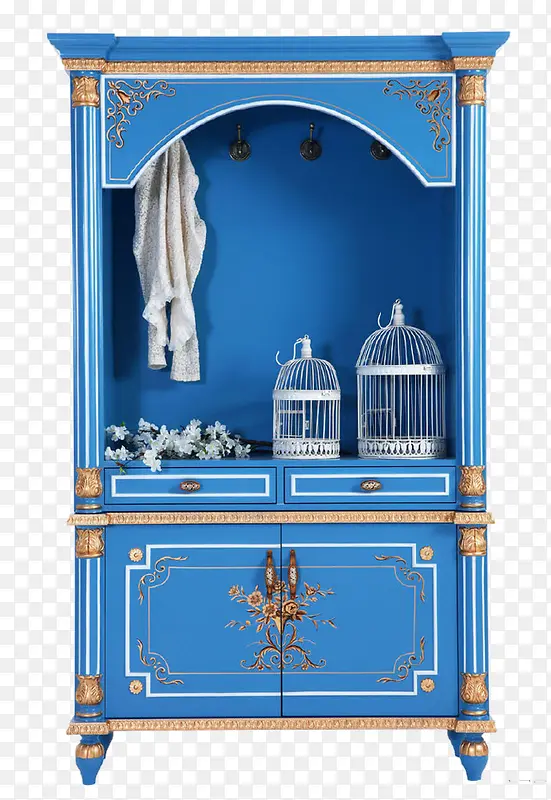 蓝色木柜