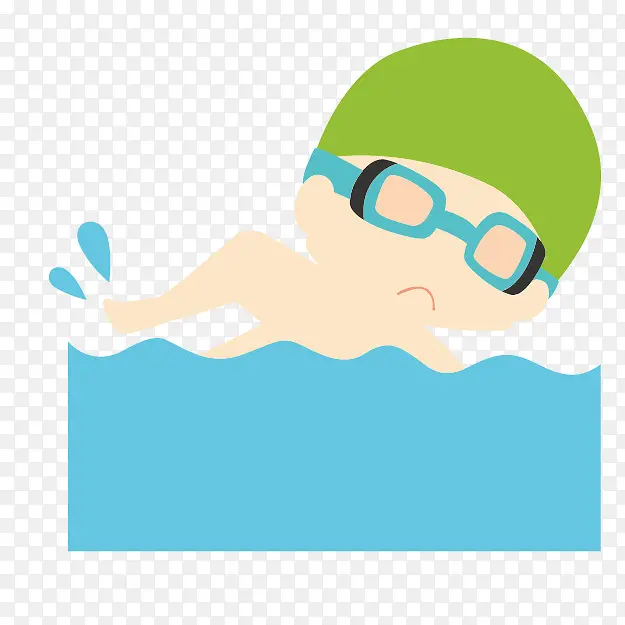卡通小人剪影运动小人素材 游泳