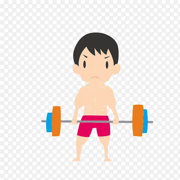 运动小人健身图片素材 举重的小