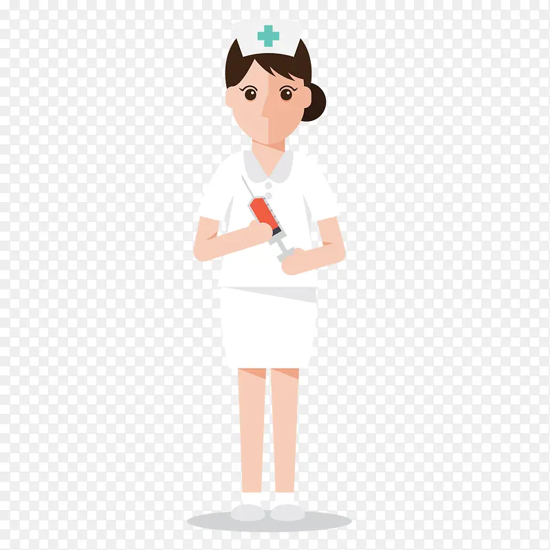卡通白衣护士矢量图