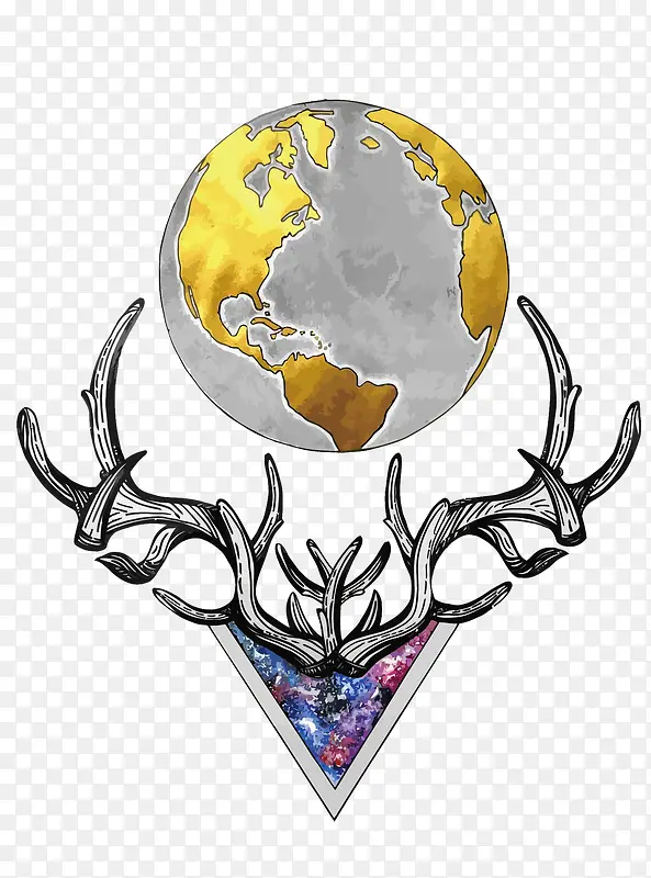 矢量鹿和地球