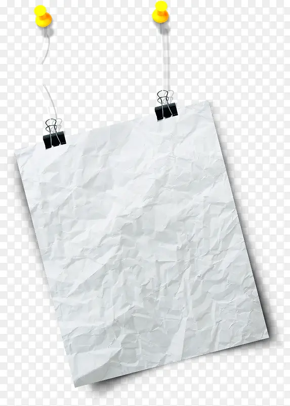 白色手绘褶皱纸张本夹图钉