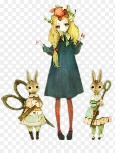 女孩和她的兔子