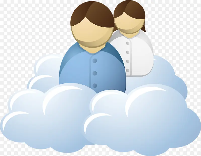 坐在云朵上的男人与女人图标