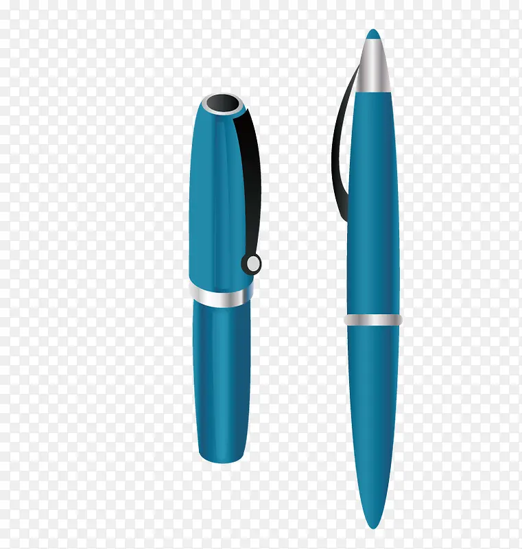 矢量蓝色钢笔