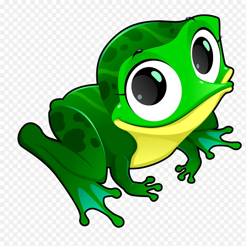 卡通可爱绿色的青蛙