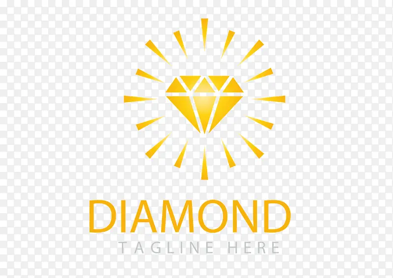 高贵金色钻石标志矢量图