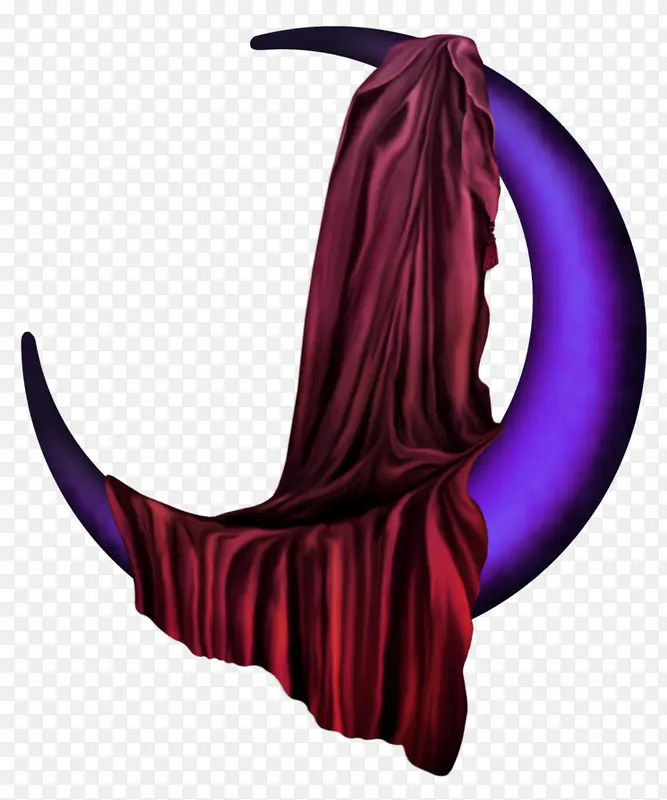 月亮矢量图卡通图片 紫色的月牙
