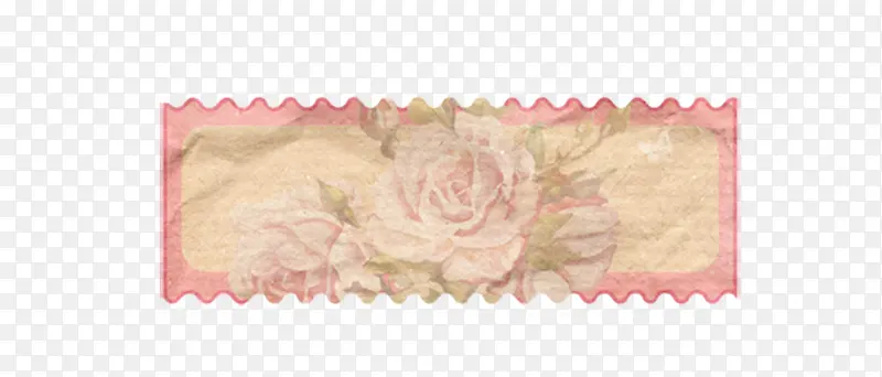 玫瑰底纹锯齿边缘标签