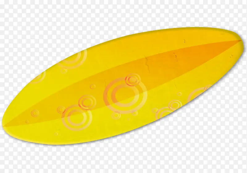 卡通沙滩海浪黄色冲浪板