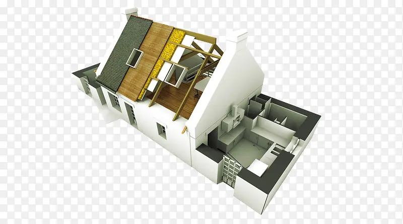 房屋模型俯视解剖图