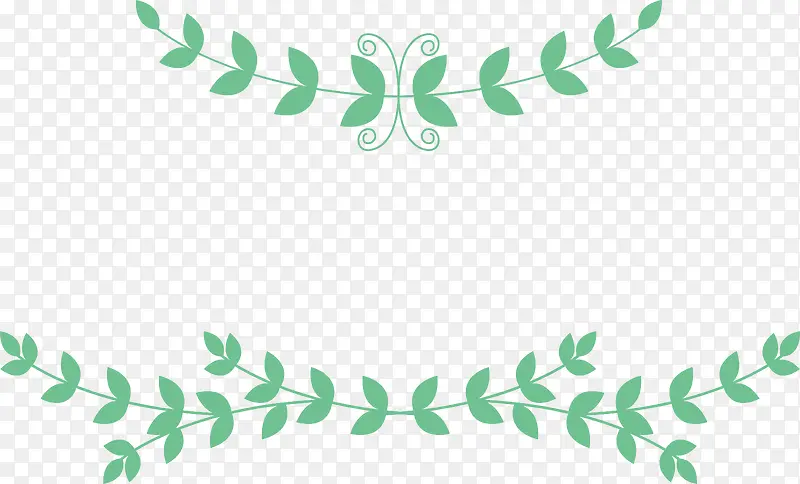 绿色树叶标题框
