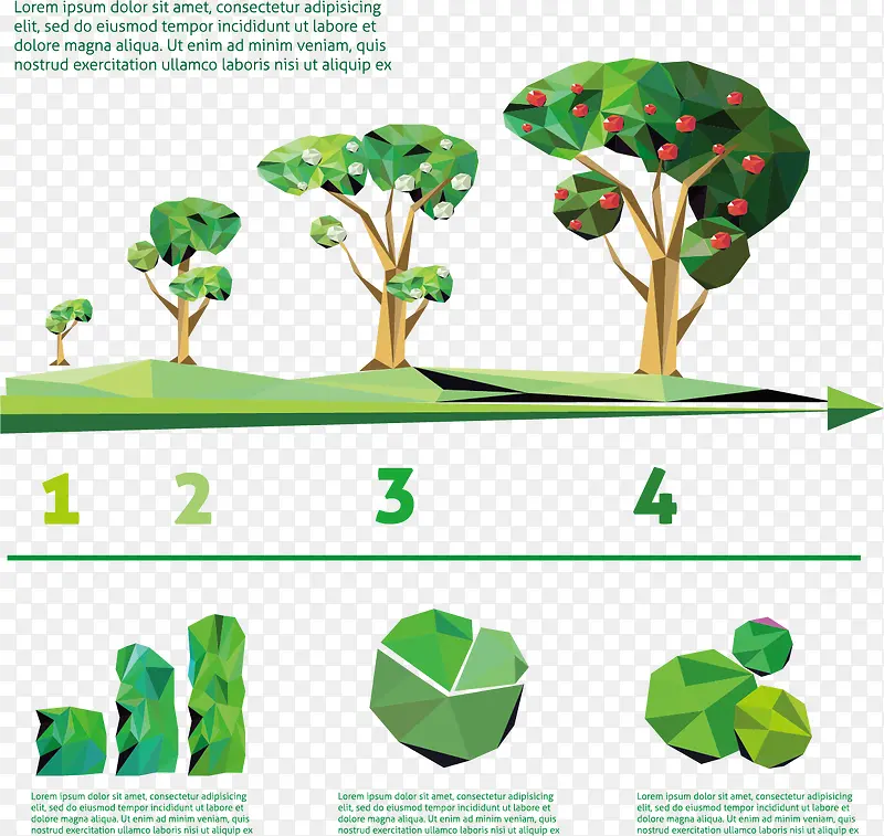 几何图形组成的果树信息图表图片