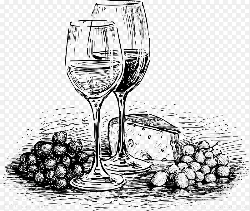 素描葡萄酒