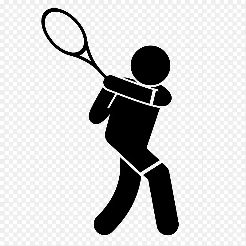 卡通打网球的人