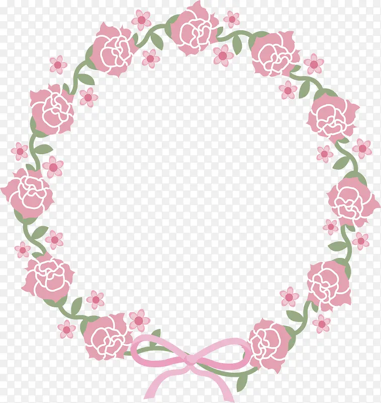 粉红色玫瑰情人节花环