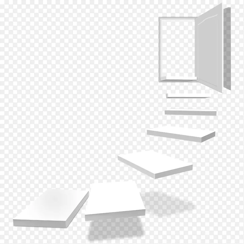 白色台阶窗户免抠素材