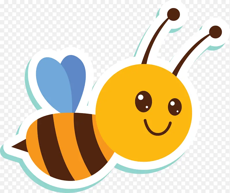 微笑可爱蜜蜂贴纸