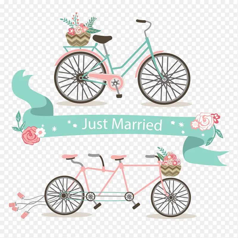 矢量结婚单车