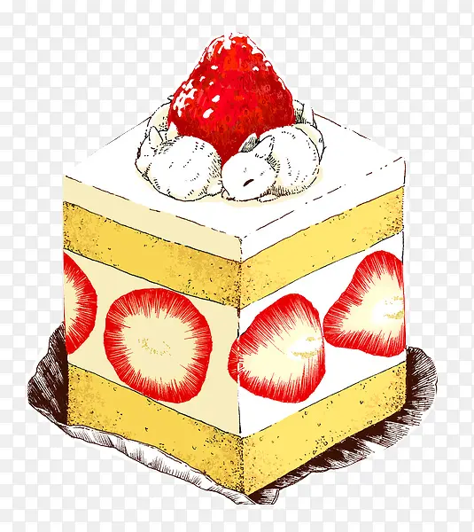 正方形草莓蛋糕