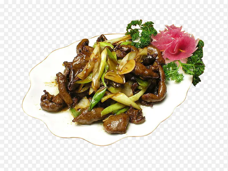 大葱烧山菌图片免抠素材