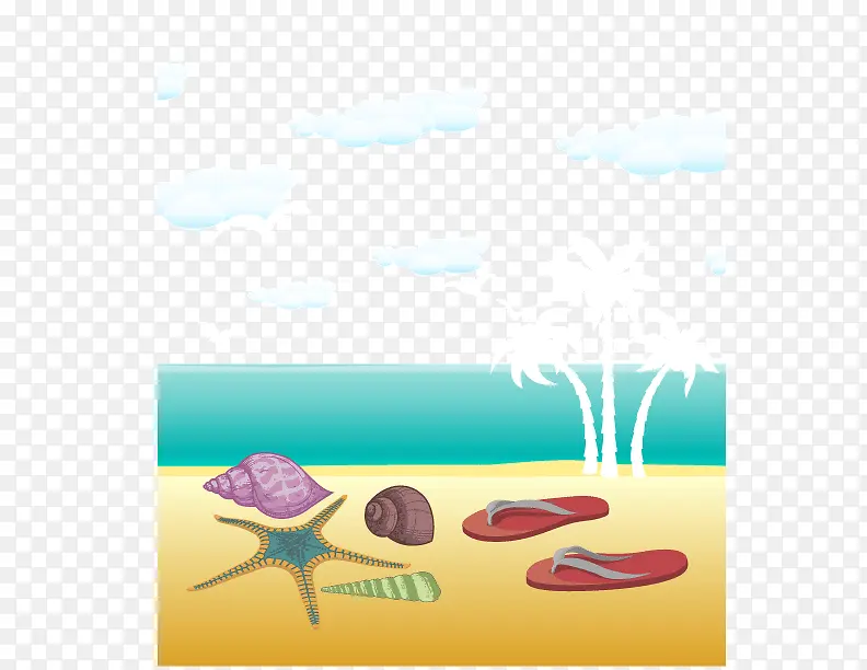 夏日海洋沙滩背景装饰矢量图