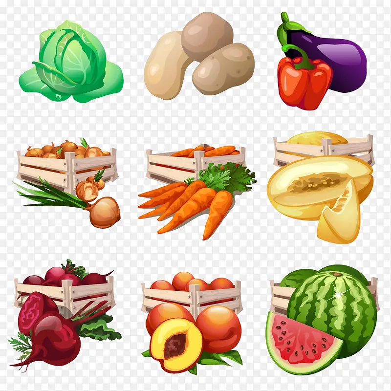 西瓜胡萝哈密瓜土豆包菜