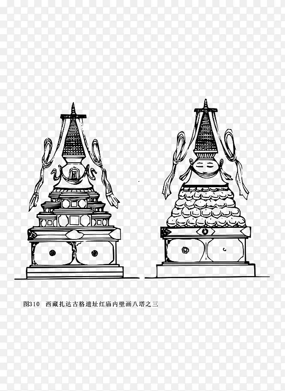 西藏扎达古格遗址红庙内壁画