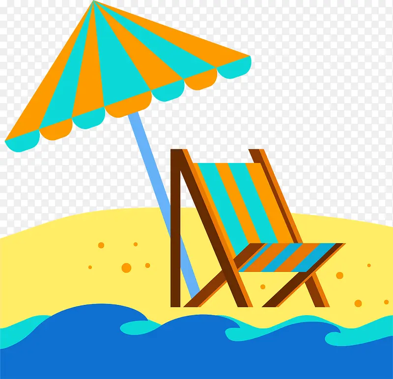 沙滩遮阳伞躺椅