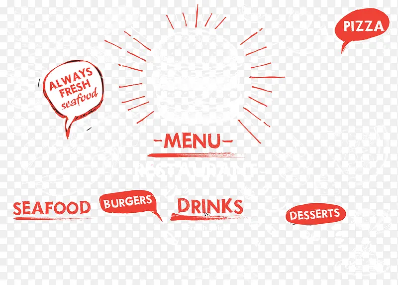 西餐餐单背景矢量图