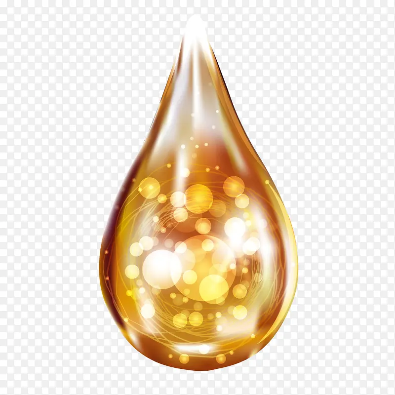 金黄色矢量发光精华液